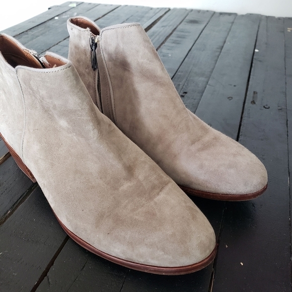 Sam Edelman Petty Women's 10 Taupe Brown Suede Leather Bootie Heeled Boots Ankle - Picture 11 of 11